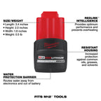 BATTERIE HIGH OUTPUT 2.5AH M12 REDLITHIUM CP2.5