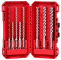 SET OF 8 SDS+ 4-CUTTER CONCRETE DRILL BITS