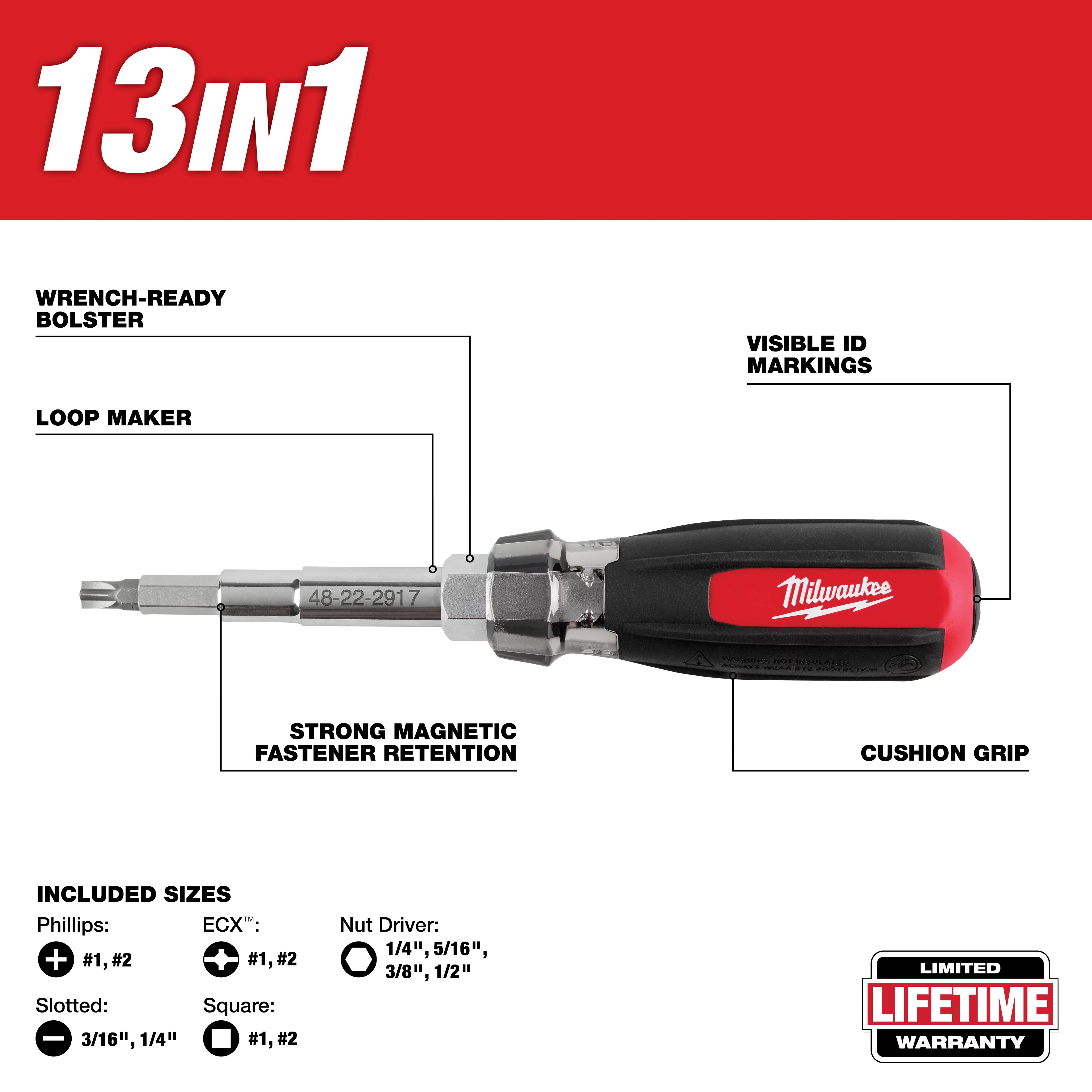 TOURNEVIS MULTI-EMBOUTS MAGNÉTIQUES 13-EN-1