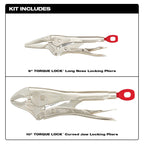 LOCKING PLIERS SET 6" LONG NOSE & 10" CURVED JAW
