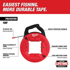 100' POLYESTER FISH TAPE WITH NON-CONDUCTIVE TIP