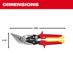 OFFSET AVIATION SNIPS, STRAIGHT CUT (YELLOW)