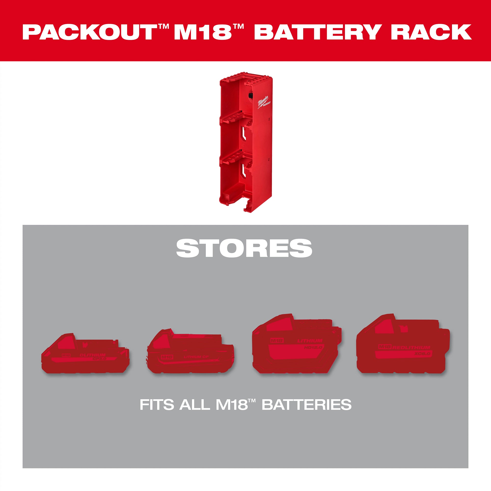 SUPPORT DE BATTERIE M18 PACKOUT