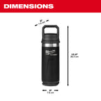 PACKOUT 18oz Black Insulated Bottle