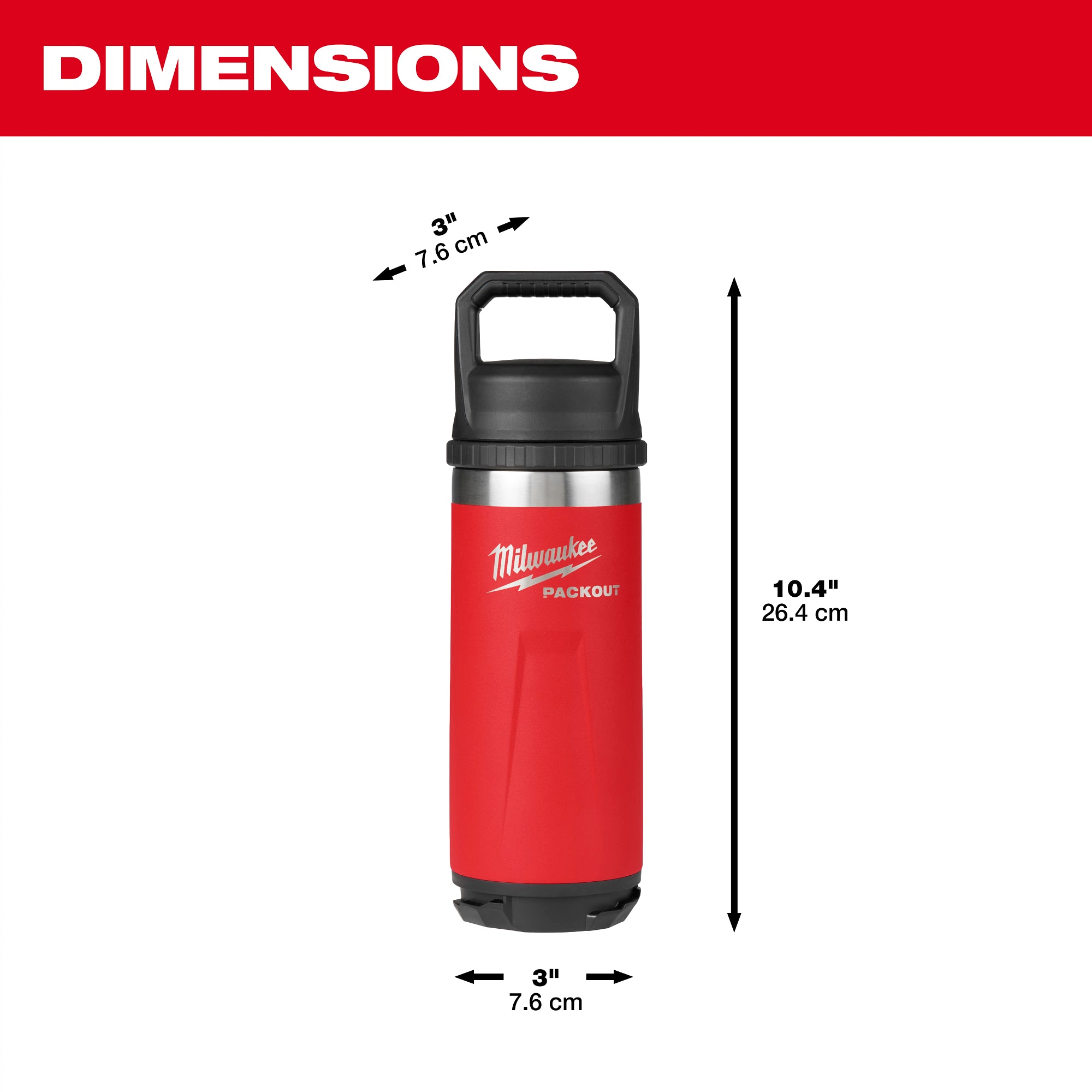 PACKOUT 18oz RED INSULATED BOTTLE