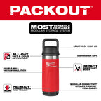 PACKOUT 18oz RED INSULATED BOTTLE