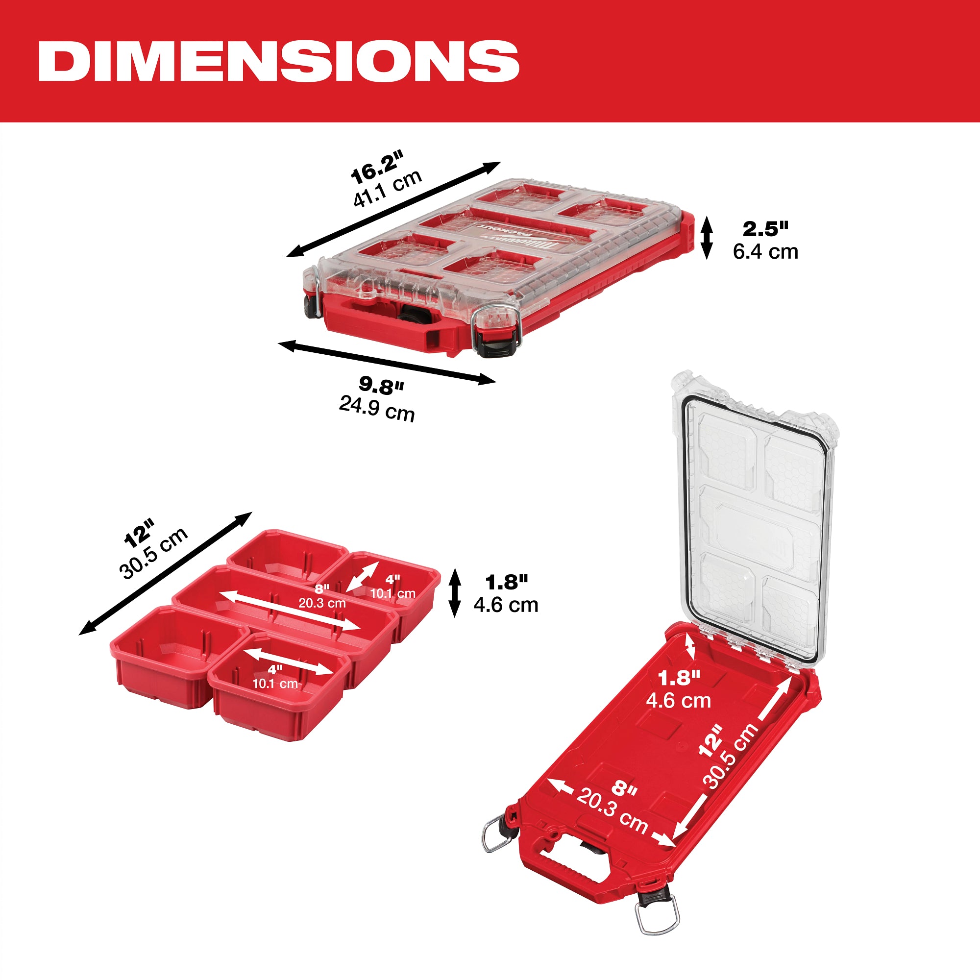 COFFRE À COMPARTIMENT COMPACT 10'' PROFIL BAS PACKOUT