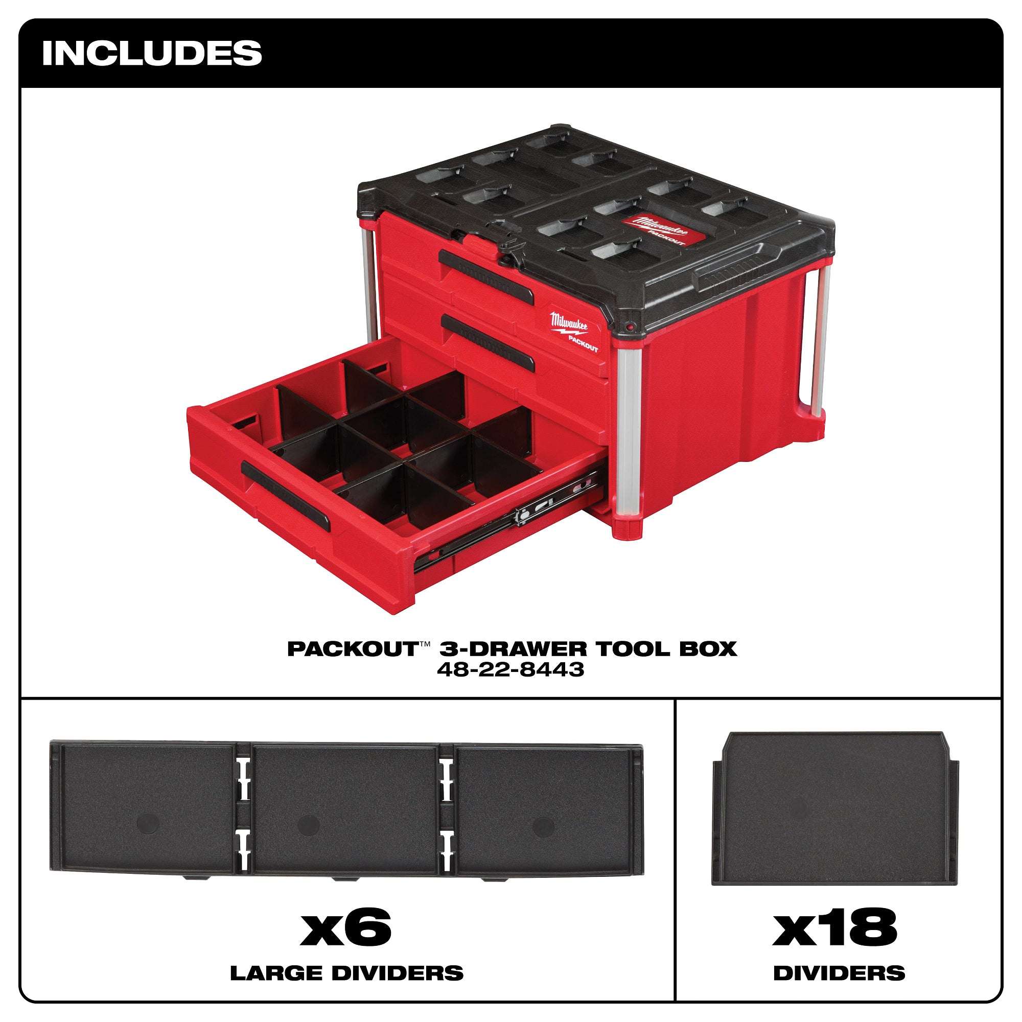 BOÎTE À OUTILS 22'' PACKOUT - 3 TIROIRS