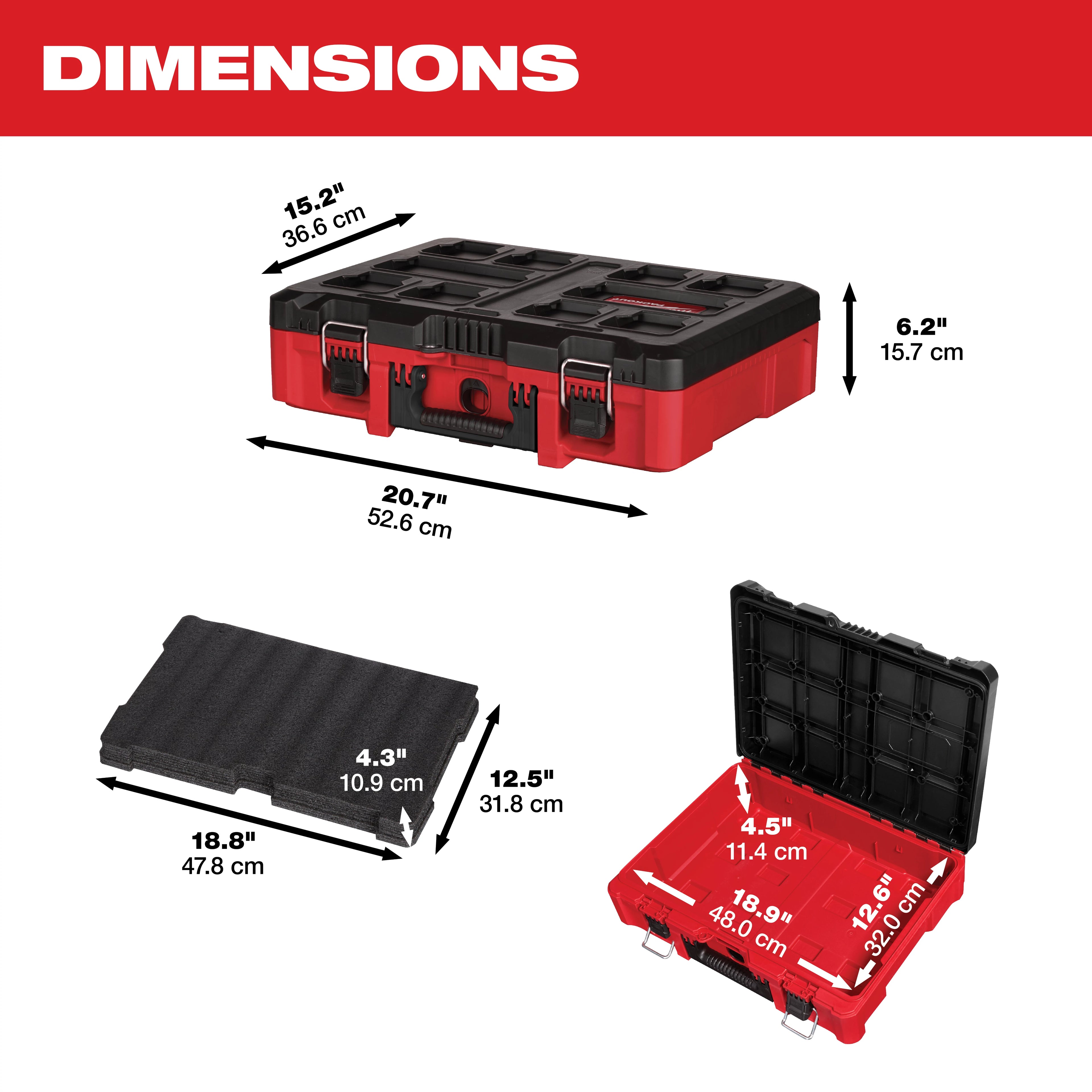 BOÎTE À OUTILS 22'' PACKOUT AVEC INSERTION DE MOUSSE