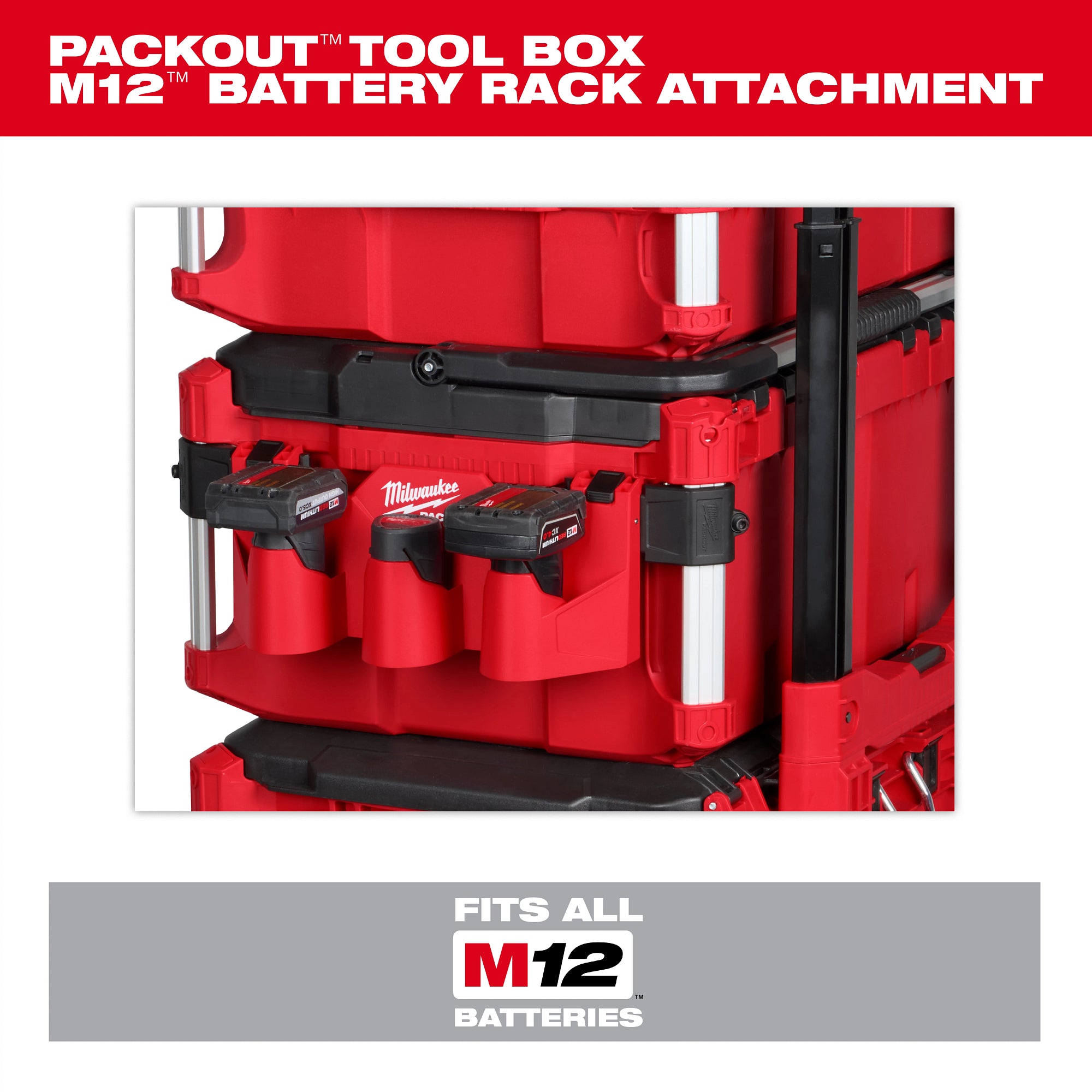 ACCESSOIRE AVEC SUPPORT DE BATTERIES M12 POUR PACKOUT