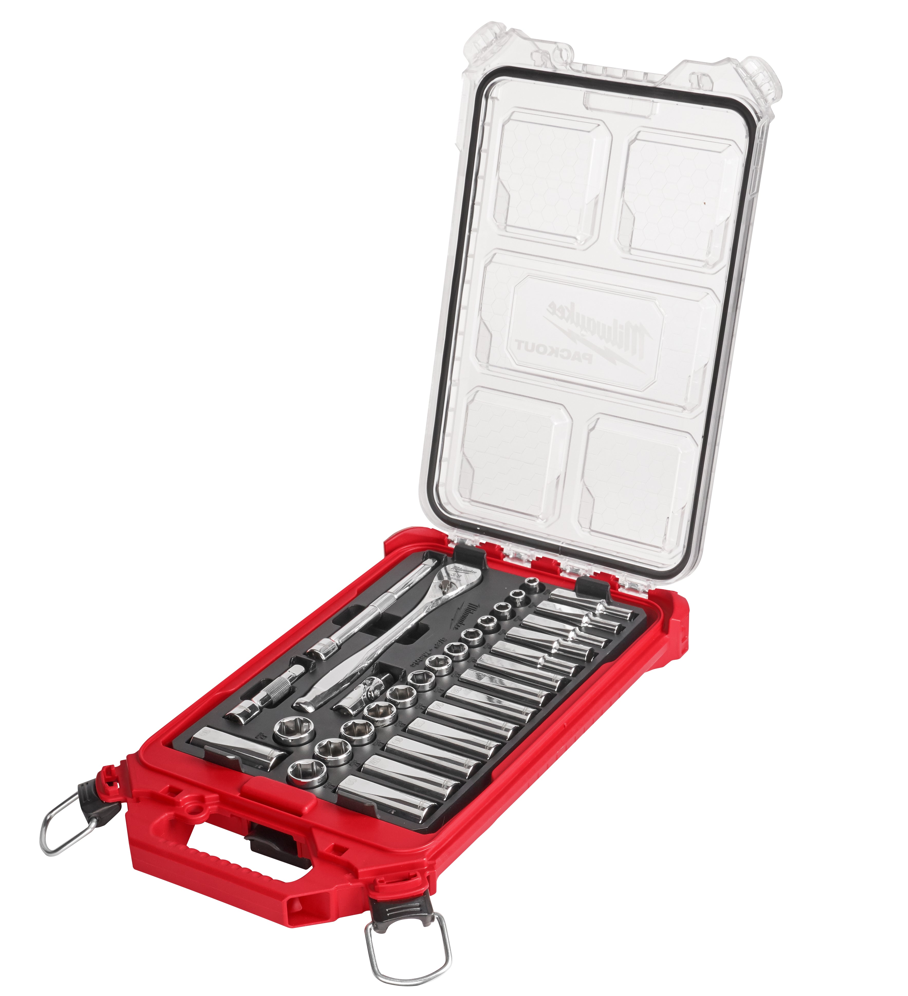 ENSEMBLE DE 32 CLIQUETS & DOUILLES 3/8'' MÉTRIQUE PACKOUT