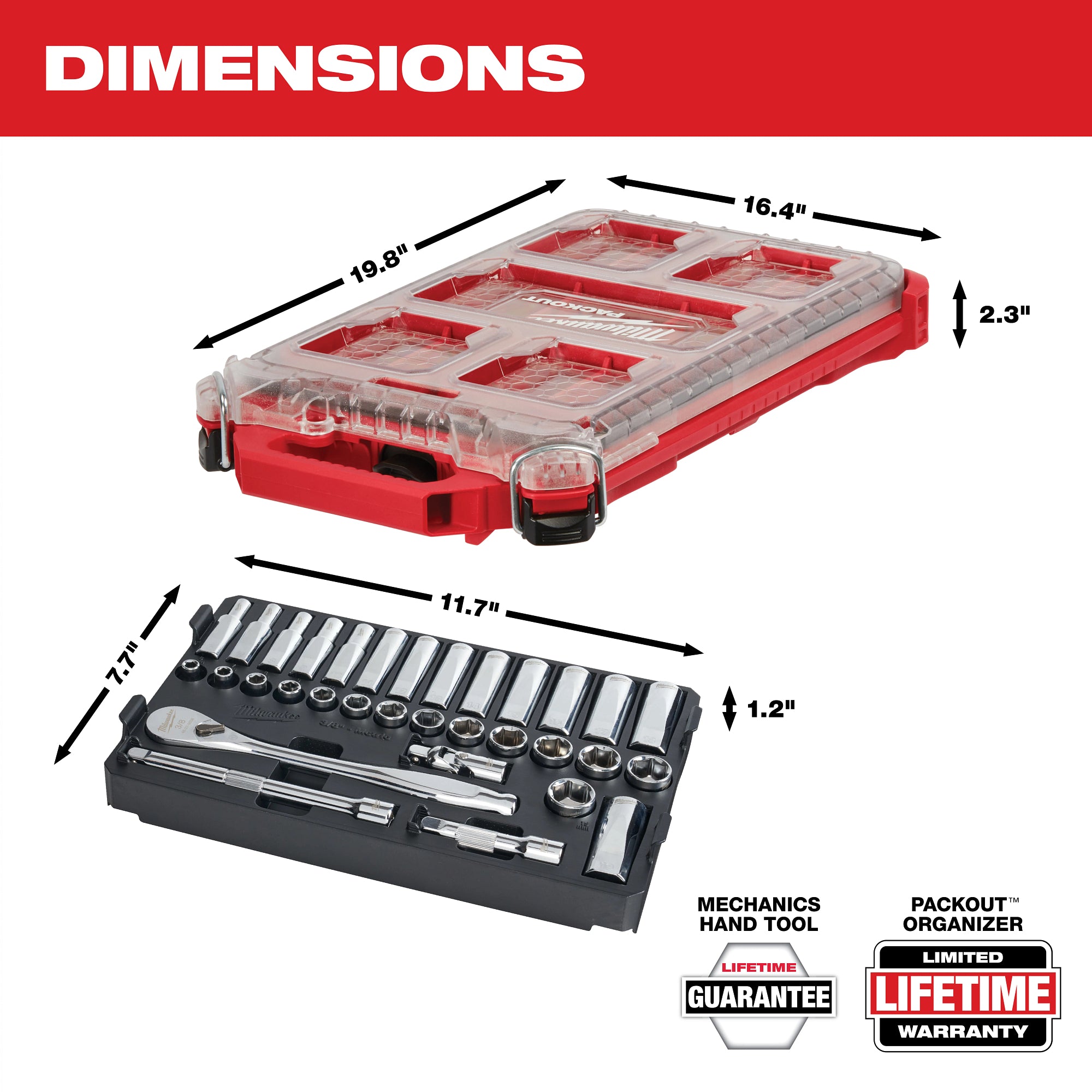ENSEMBLE DE 32 CLIQUETS & DOUILLES 3/8'' MÉTRIQUE PACKOUT