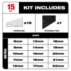 SET OF 15 METRIC COMBINATION WRENCHES