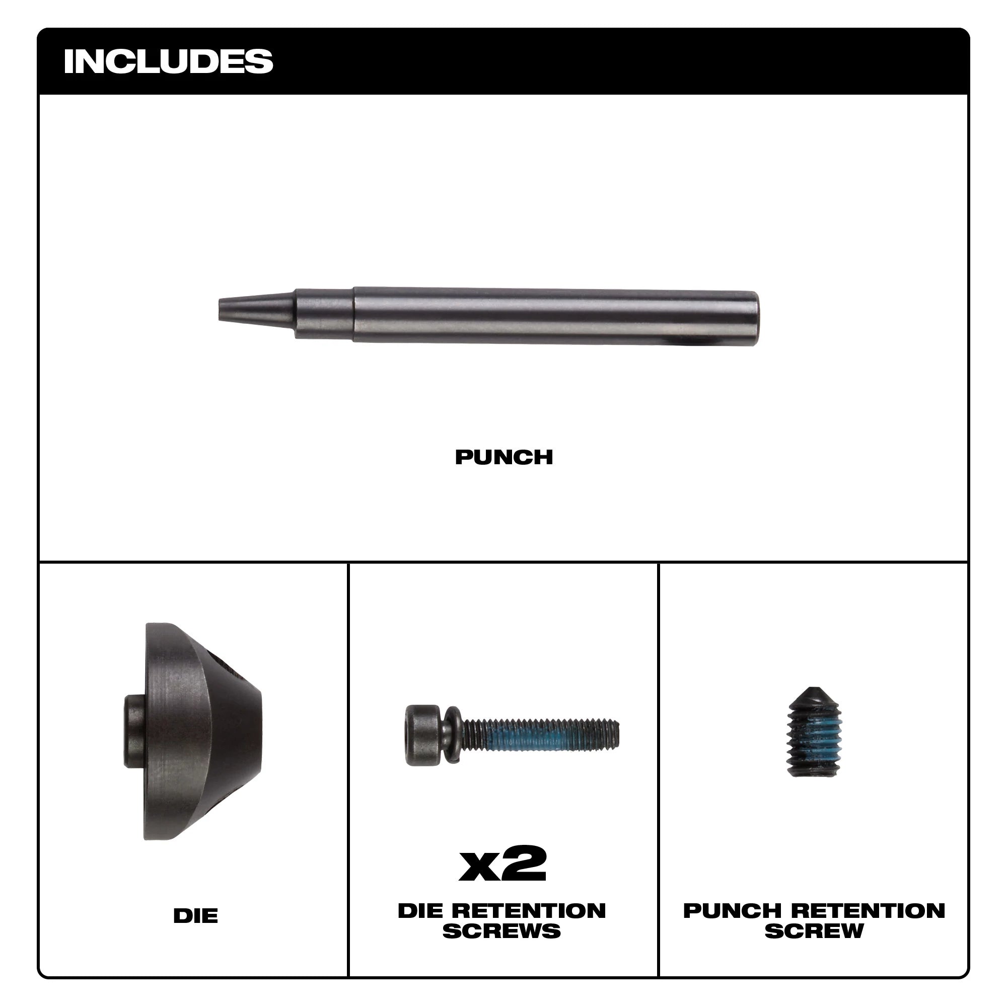 ENSEMBLE PUNCH & DIE POUR GRIGNOTEUSE 16GA. 2476-20 M12 FUEL