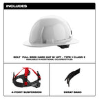 CASQUE DE SÉCURITÉ BLANC BOLT TYPE 1 REBORD COMPLET CLASSE E