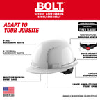 WHITE BOLT SAFETY HELMET TYPE 1 FRONT BRIM CLASS C