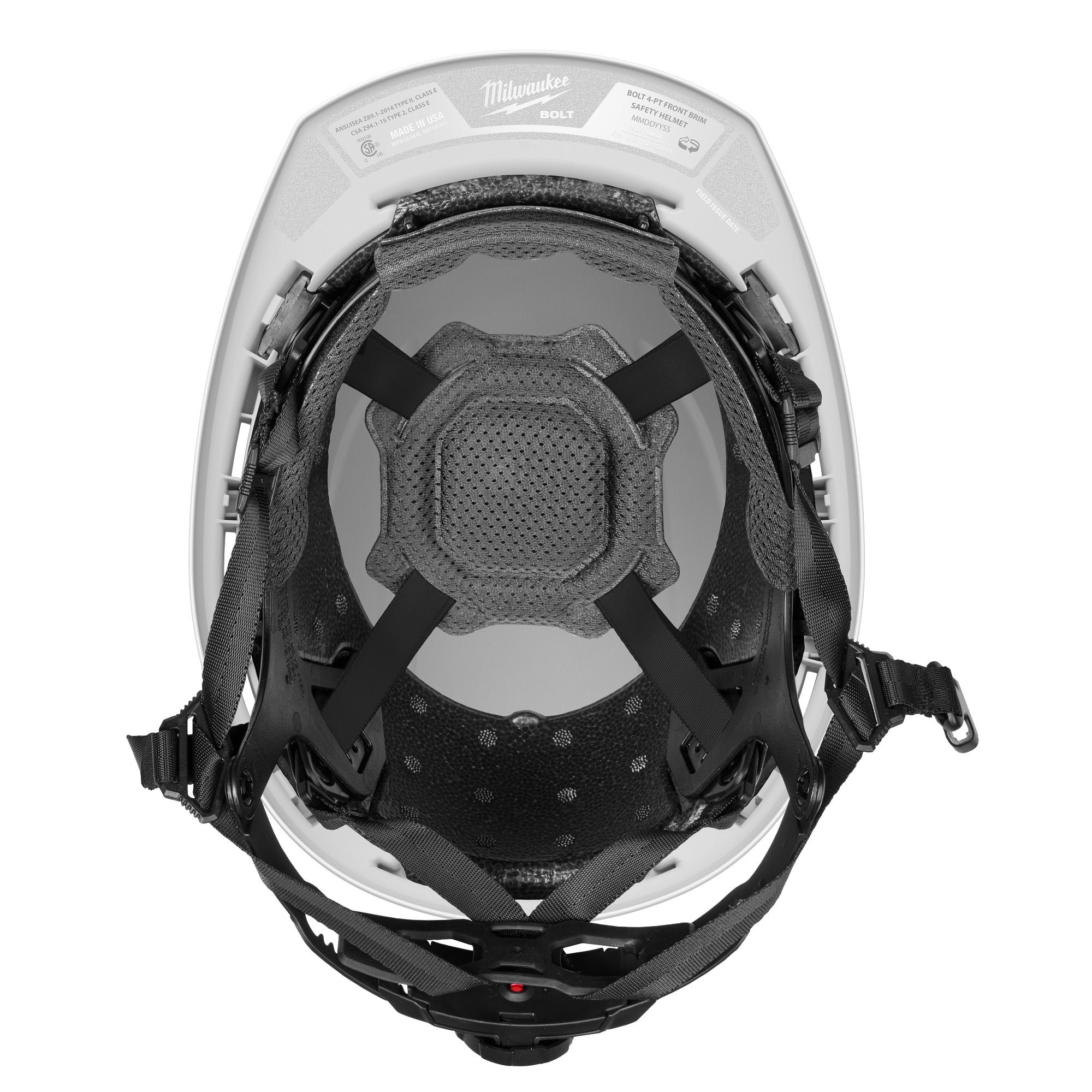 CASQUE DE SÉCURITÉ BLANC BOLT TYPE 2 REBORD AVANT CLASSE E