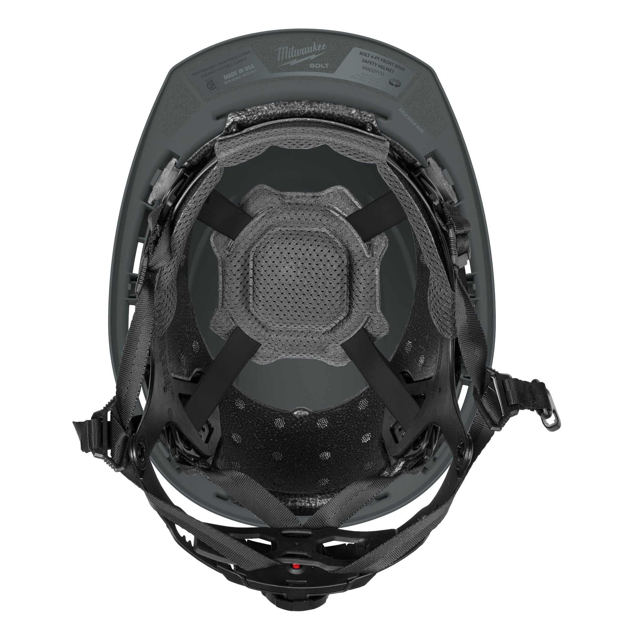 CASQUE DE SÉCURITÉ GRIS BOLT TYPE 2 REBORD AVANT CLASSE E