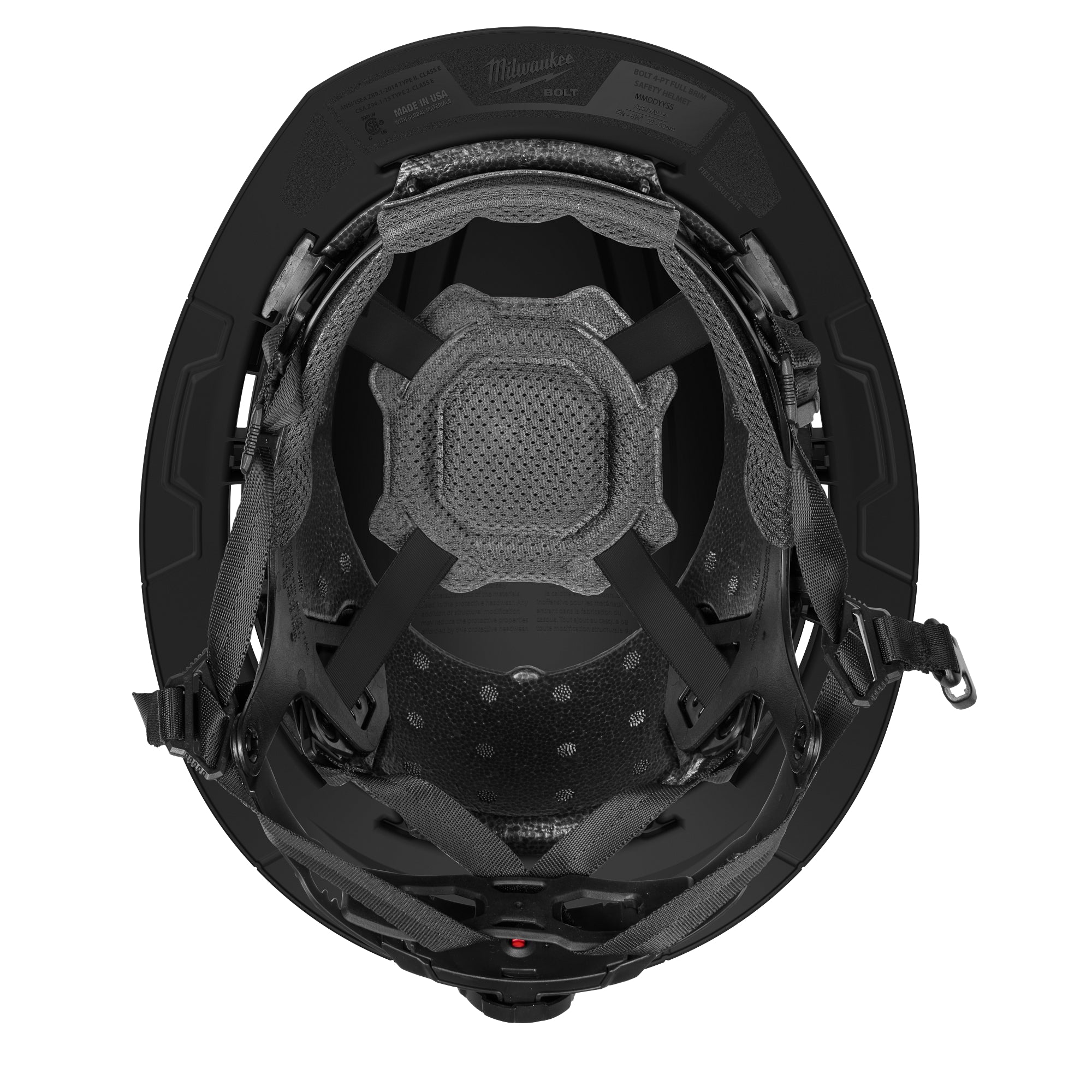 CASQUE DE SÉCURITÉ NOIR BOLT TYPE 2 REBORD COMPLET CLASSE E