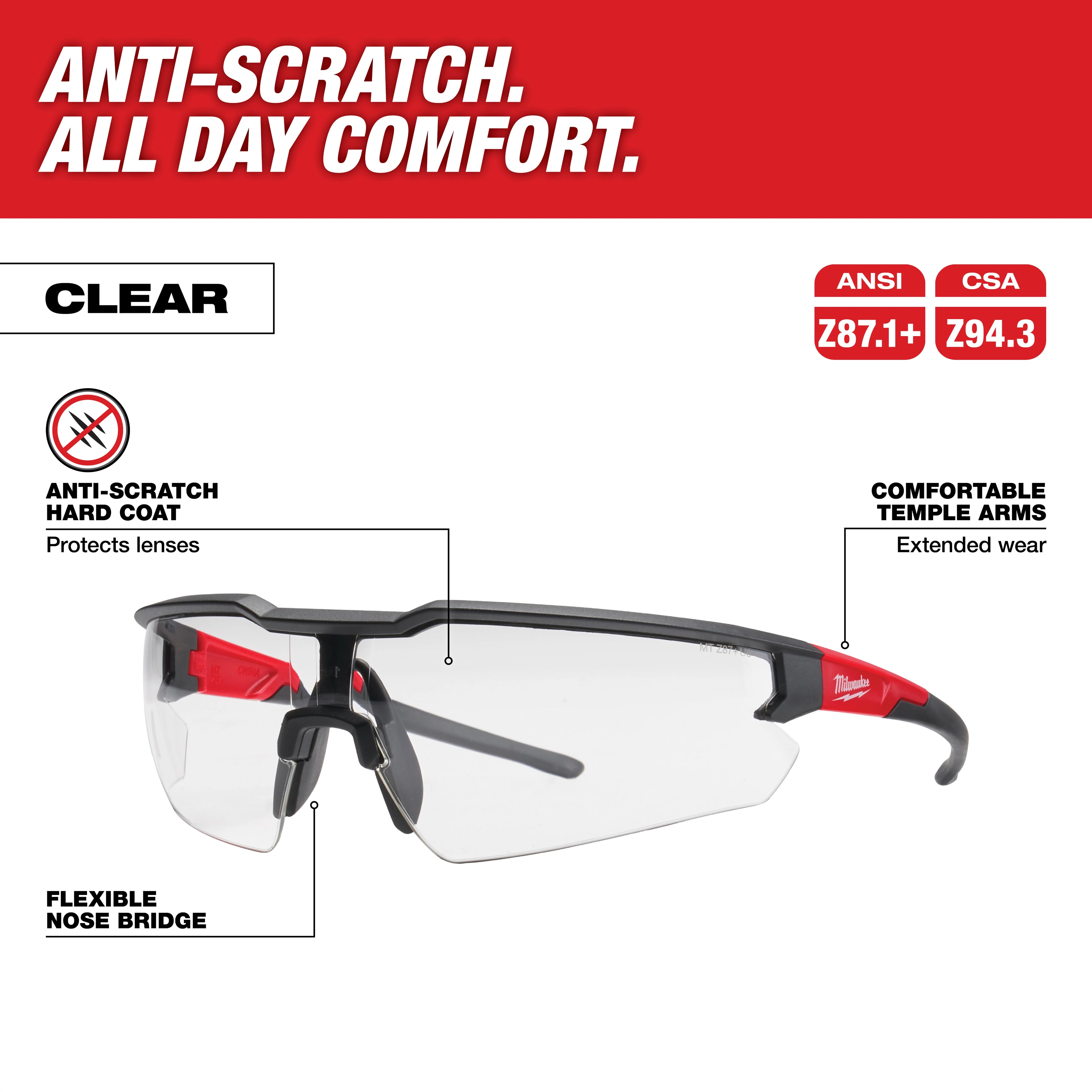 ANTI-SCRATCH CLEAR SAFETY GLASSES