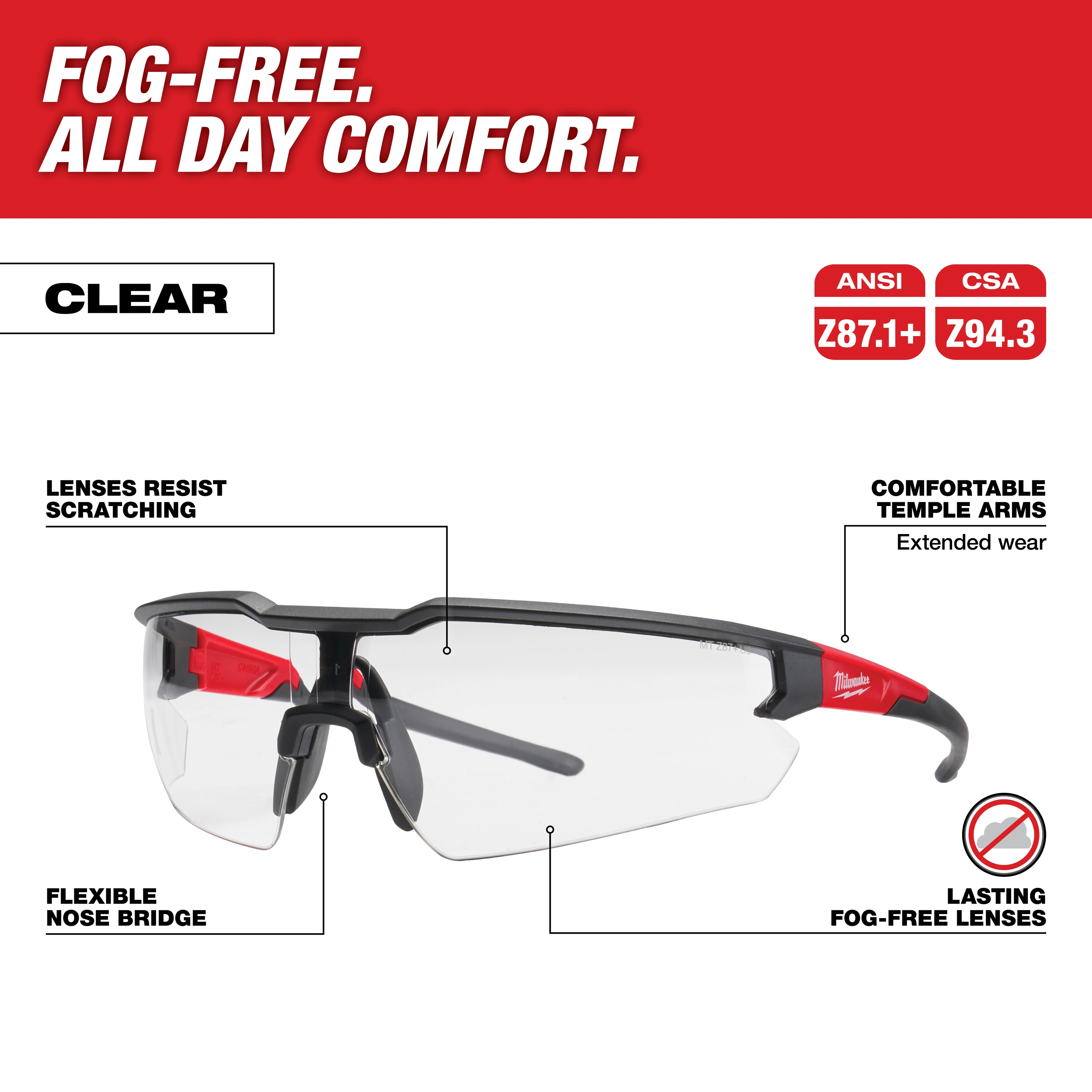 ANTI-FOG CLEAR SAFETY GLASSES