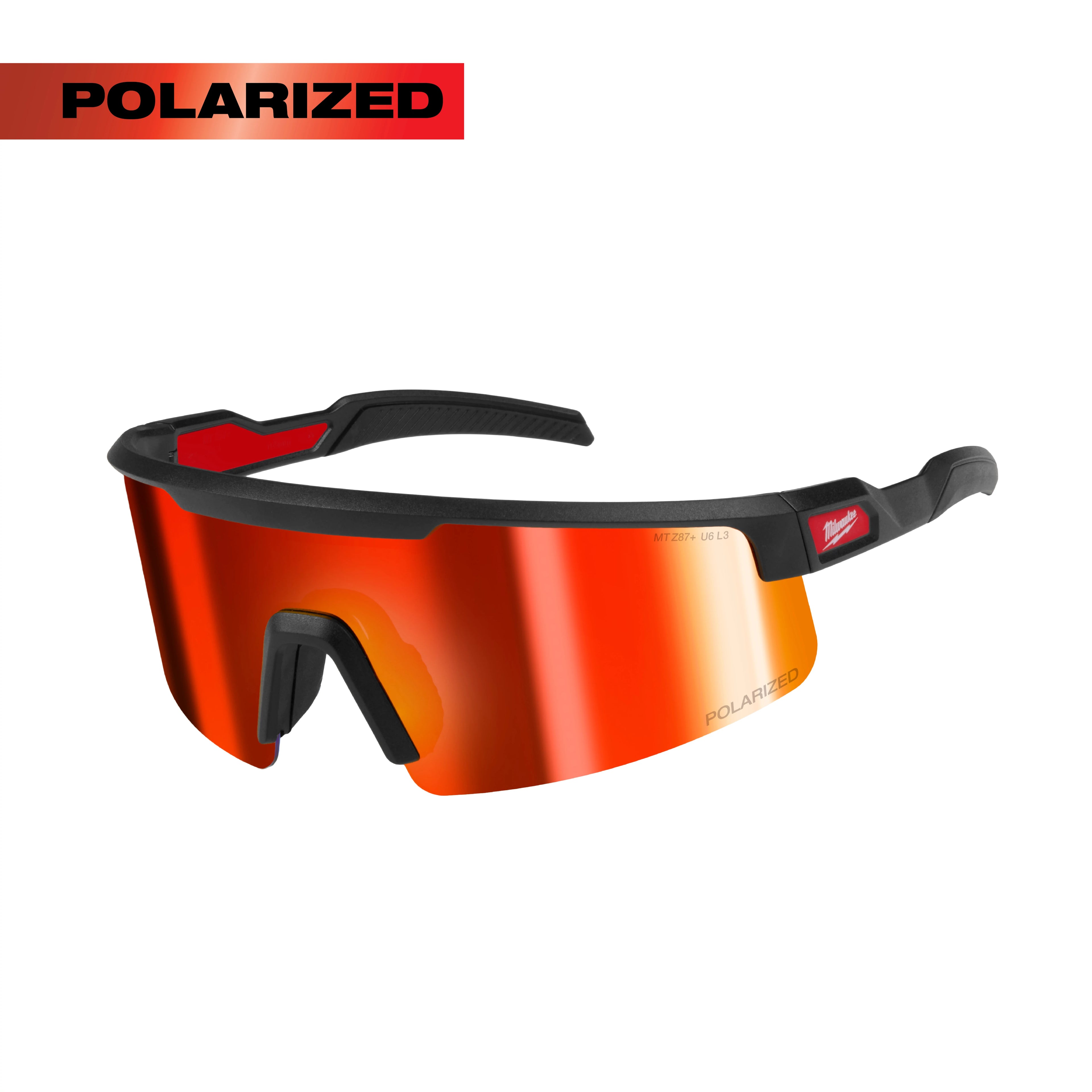 LUNETTE DE SÉCURITÉ POLARISÉE ENVELOPPANTE – MIROIR ROUGE