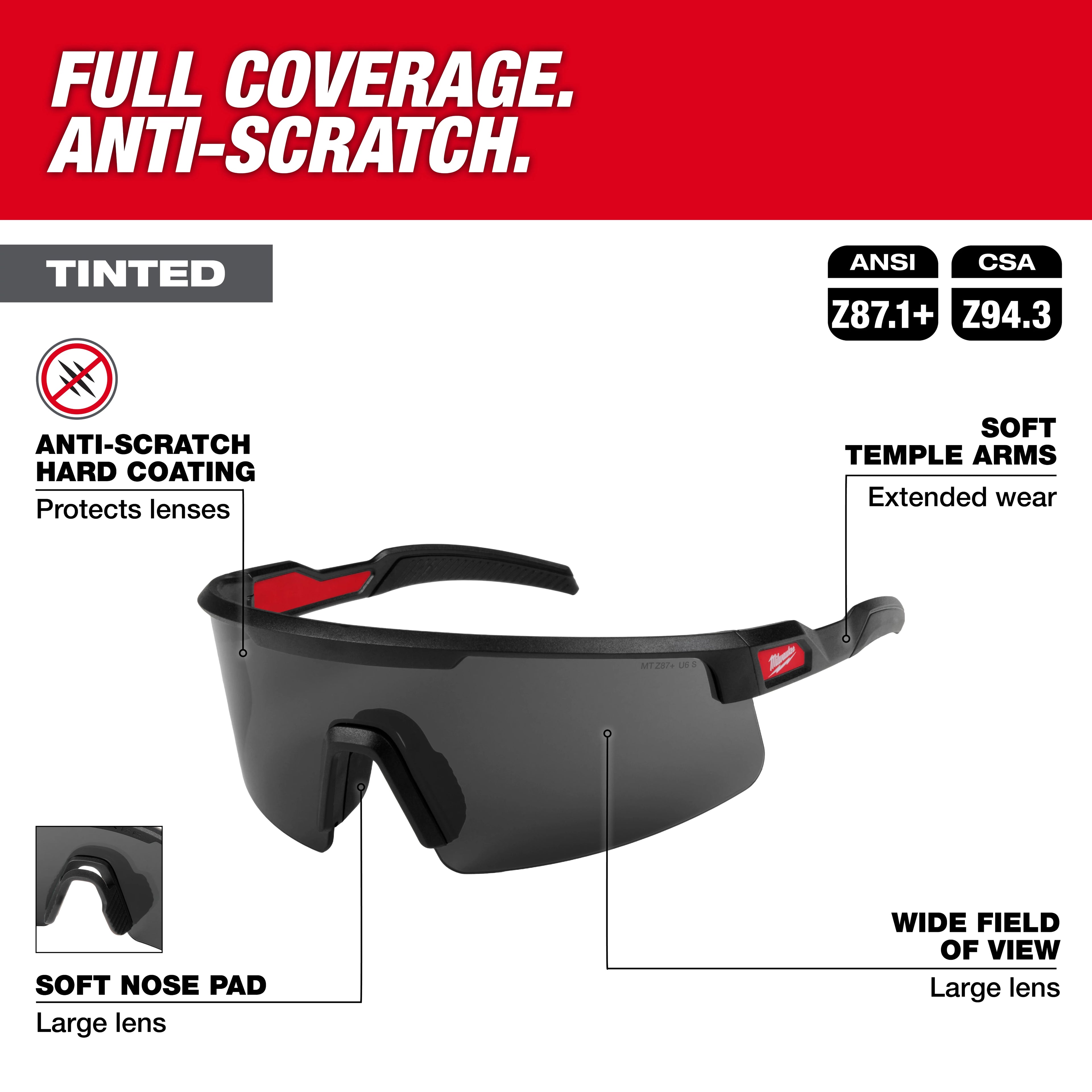 LUNETTE DE SÉCURITÉ ENVELOPPANTE – TEINTÉE