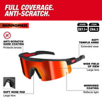LUNETTE DE SÉCURITÉ ENVELOPPANTE – MIROIR ROUGE