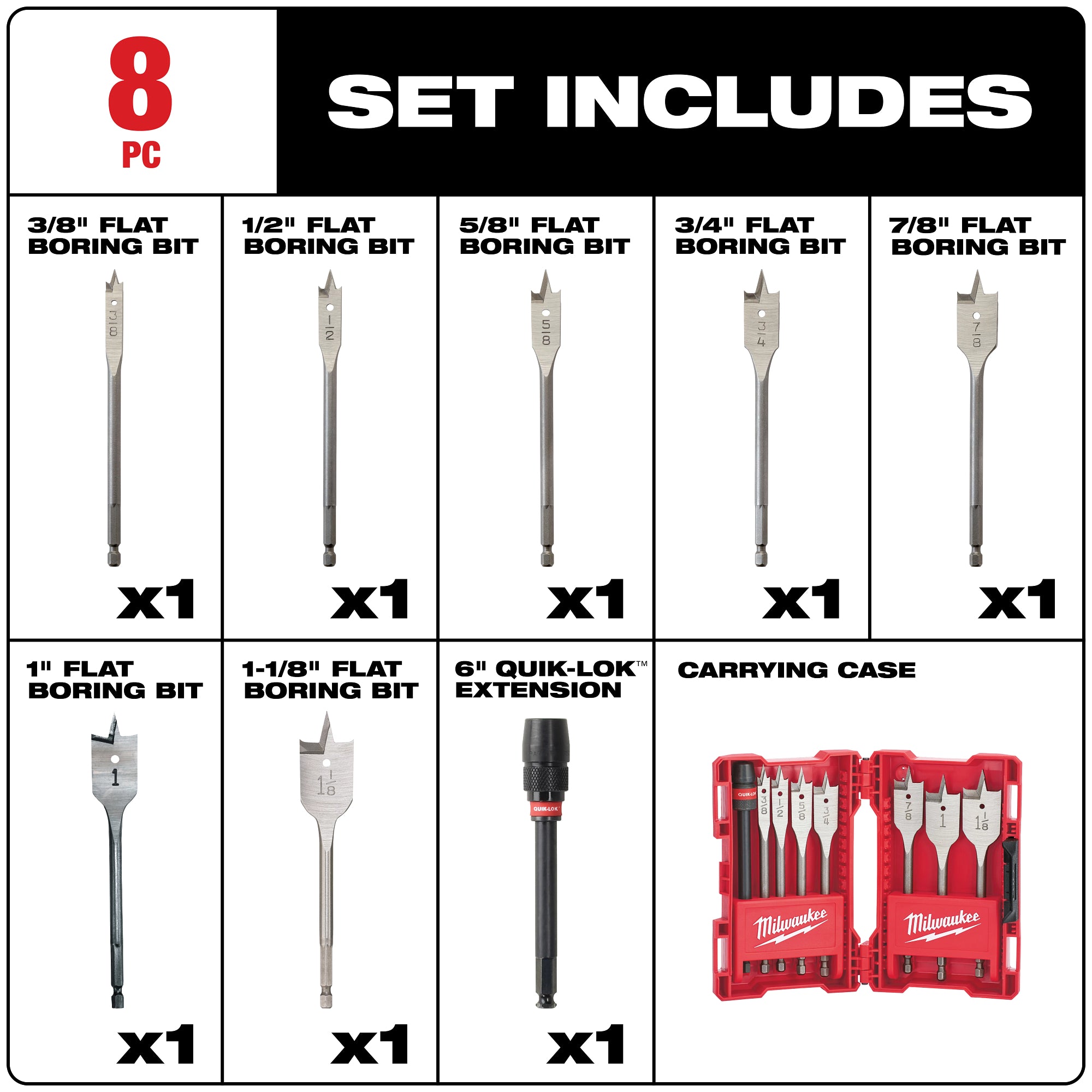 ENSEMBLE DE MÈCHES PLATES 6'' ( 8 MCX )