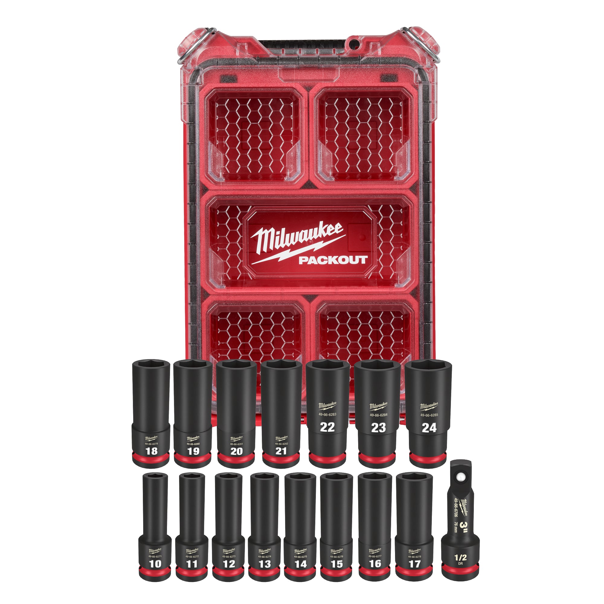 ENSEMBLE DE DOUILLES À CHOCS 1/2'' MÉTRIQUE PACKOUT (16 MCX)