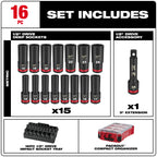 1/2" METRIC SHOCKWAVE SOCKET SET PACKOUT (16 PC)