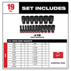 1/2" SAE IMPACT SOCKET SET (19-PIECE)
