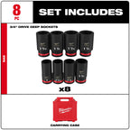 3/4'' SAE IMPACT SOCKET SET (8 PC)