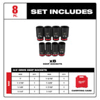 3/4'' SAE IMPACT SOCKET SET (8 PC)