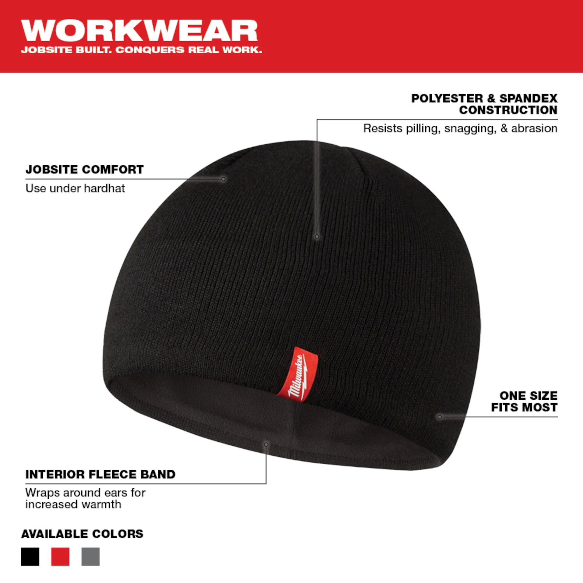 TUQUE DOUBLÉE MILWAUKEE (NOIR)