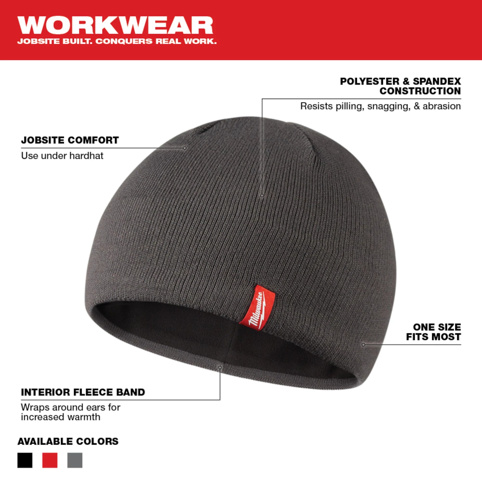 TUQUE DOUBLÉE MILWAUKEE (GRIS)