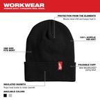 TUQUE À REVERS EN ACRYLIQUE MILWAUKEE (NOIR)