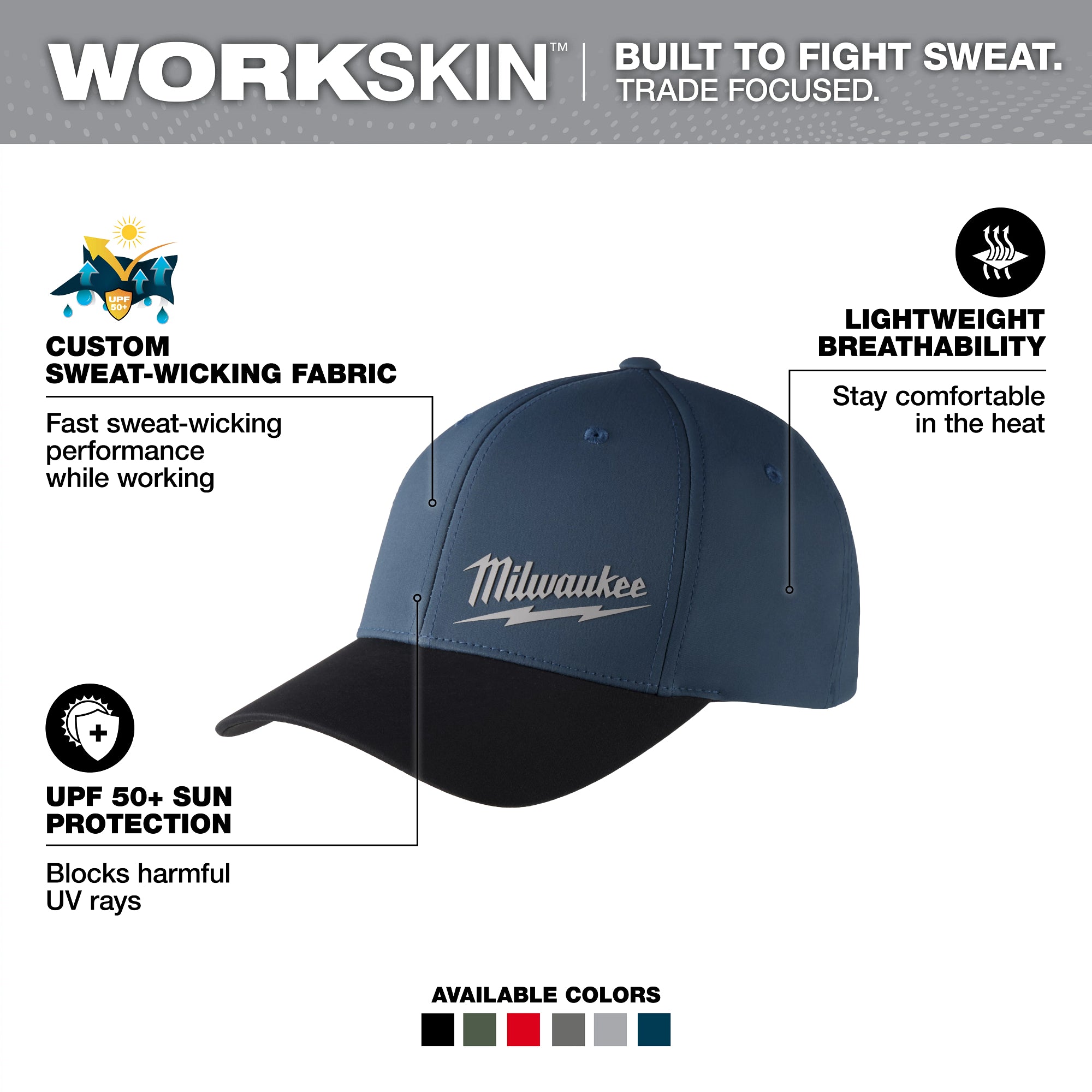 CASQUETTE FLEXFIT PERFORMANCE MILWAUKEE (BLEU - L/XL)