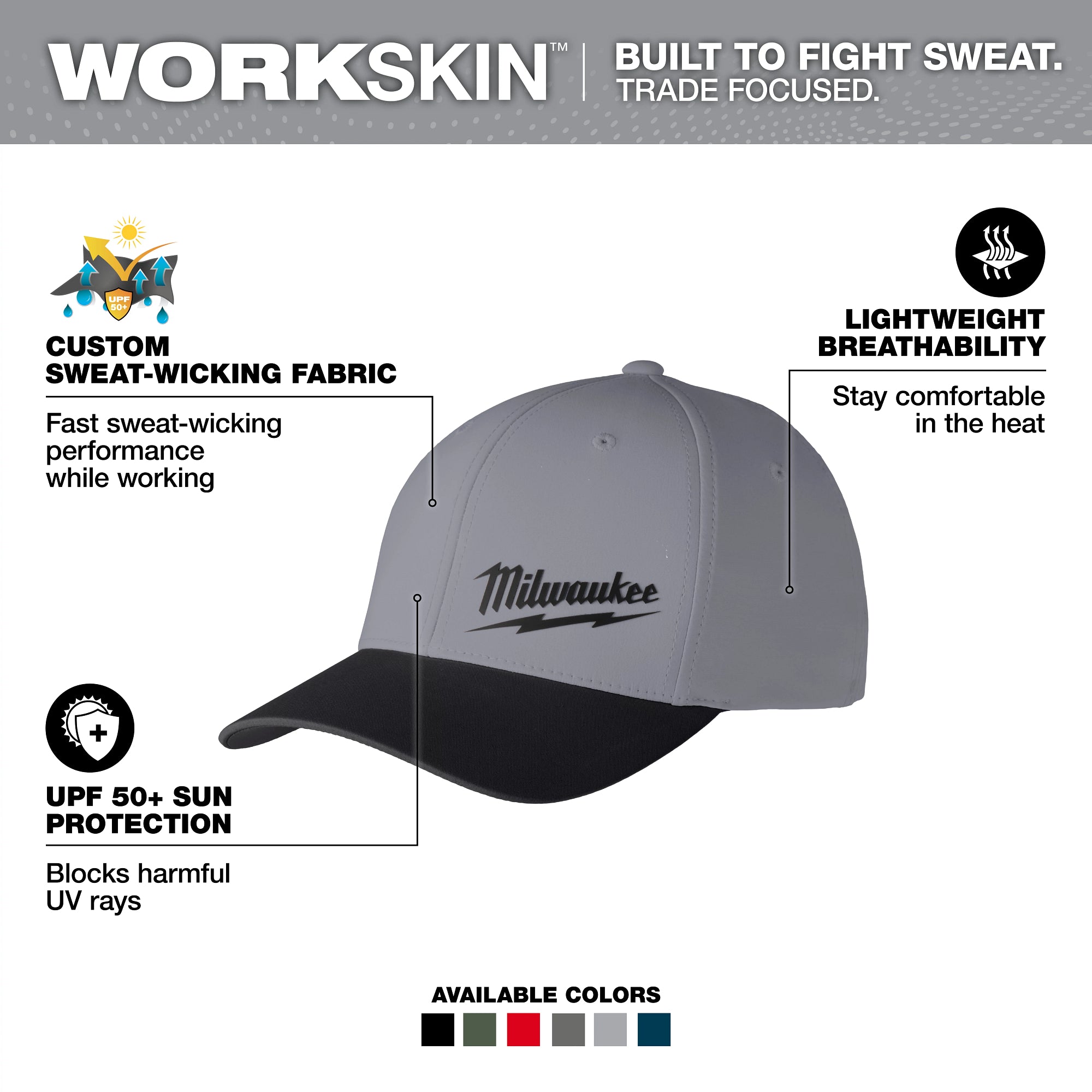 CASQUETTE FLEXFIT PERFORMANCE MILWAUKEE (GRIS FONCÉ - L/XL)