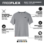 T-SHIRT DE TRAVAIL MANCHE COURTE HYBRIDE (GRIS - 2XL)