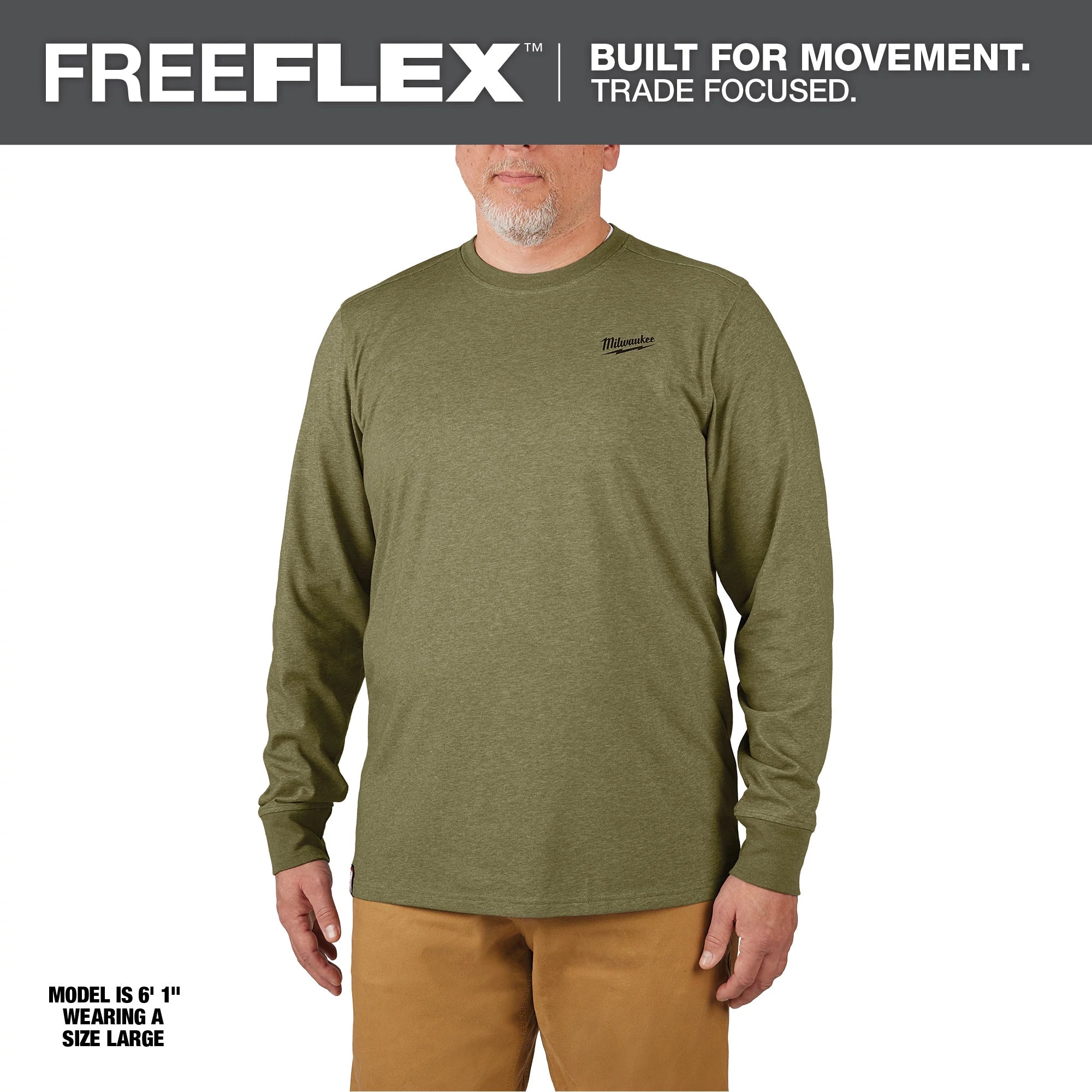 LONG-SLEEVED HYBRID WORK SHIRT (GREEN - LARGE)