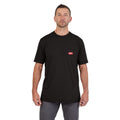 T-SHIRT MANCHE COURTE AVEC POCHETTE (NOIR - LARGE)