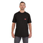 T-SHIRT MANCHE COURTE AVEC POCHETTE (NOIR - MEDIUM)