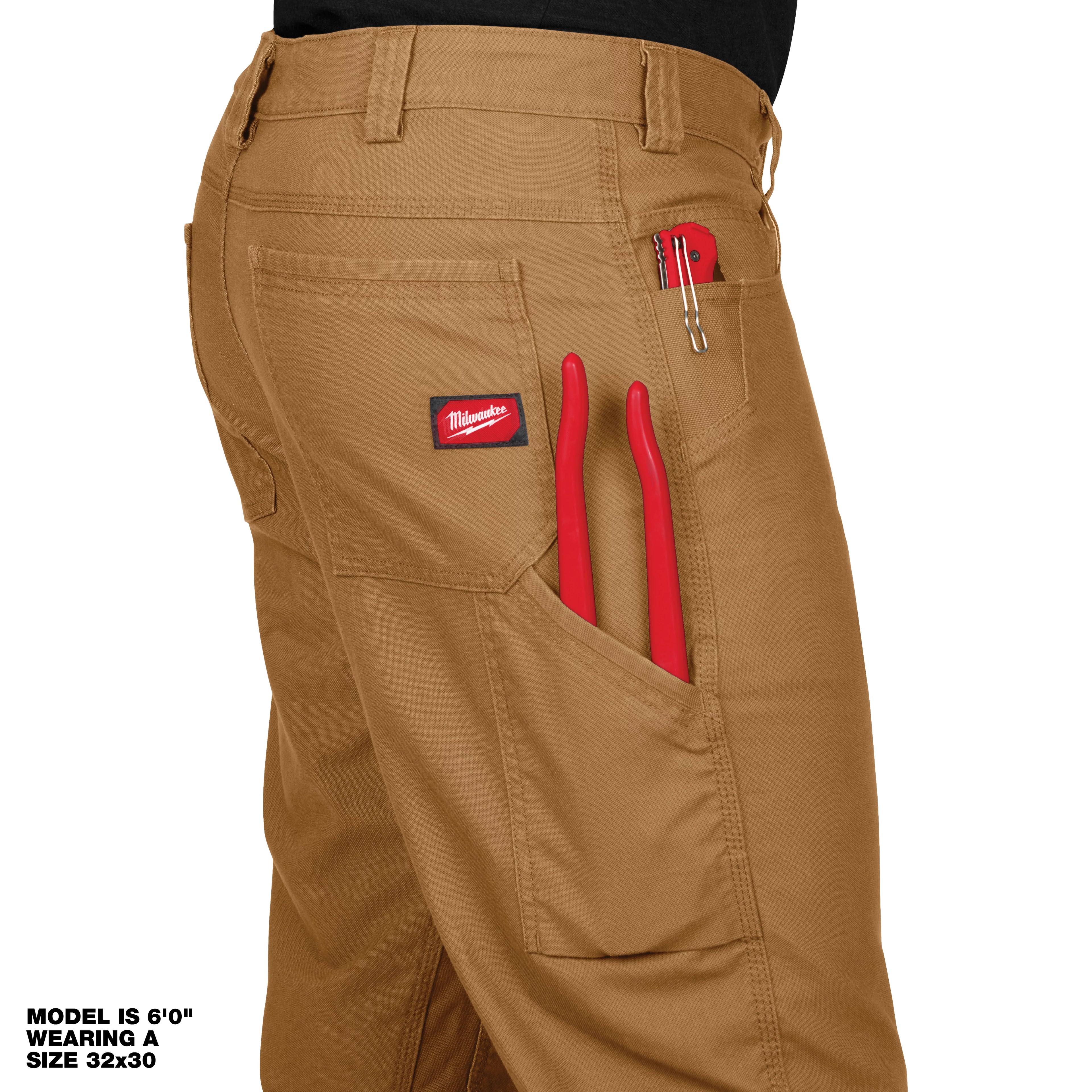 MILWAUKEE HEAVY-DUTY WORK PANTS (KHAKI - 38X32)