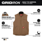 VESTE DE TRAVAIL DOUBLÉE EN SHERPA (BRUN - LARGE)