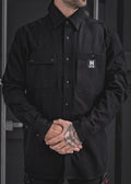 CHEMISE FLANELLE EXTENSIBLE HD-57 NOIR ( M )