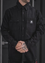 CHEMISE FLANELLE EXTENSIBLE HD-57 NOIR ( M )