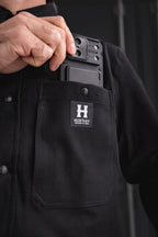 CHEMISE FLANELLE EXTENSIBLE HD-57 NOIR ( M )