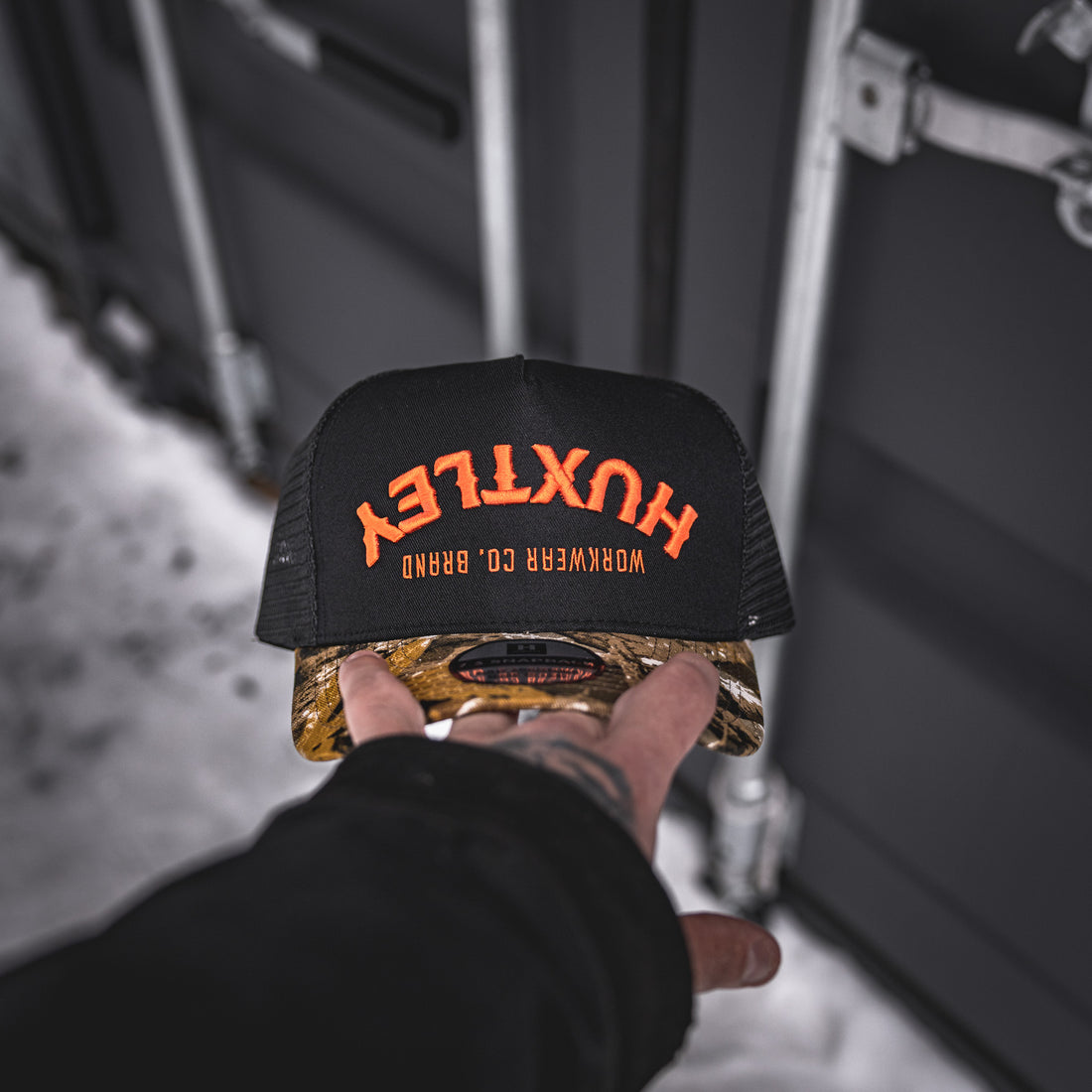 CASQUETTE HS-73 BACKDRAFT NOIR/CAMO/ORANGE NÉON