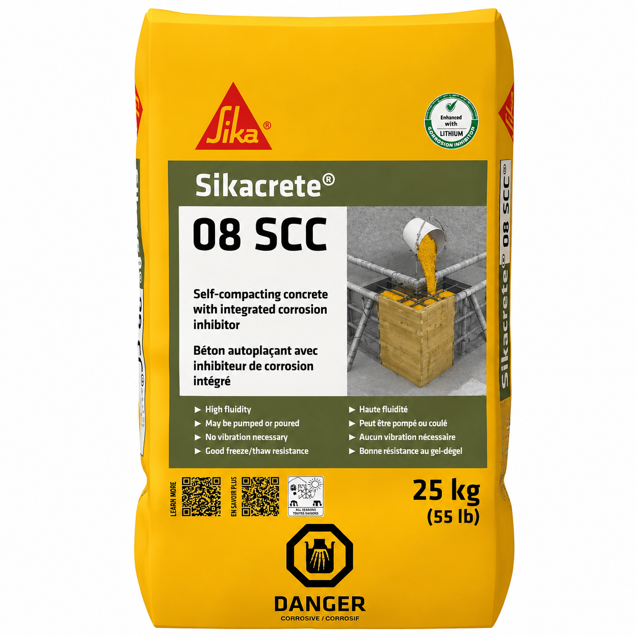 BÉTON AUTOPLAÇANT HAUTE PERFORMANCE SIKACRETE-08 SCC (25KG)